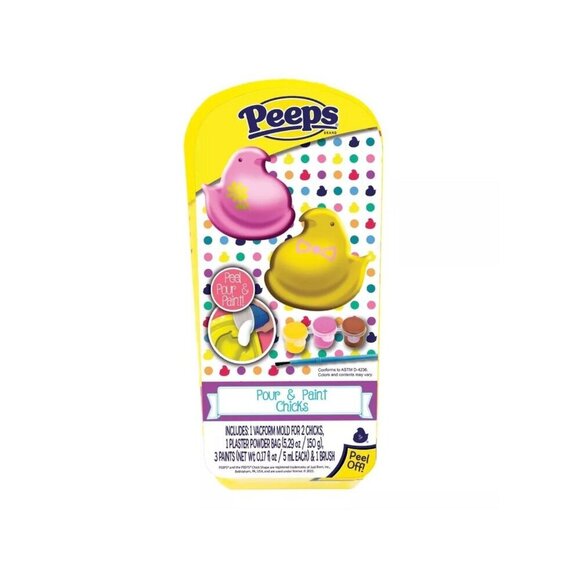 Peeps Pour N Paint Bunnies or Chicks DIY Art Crafts Kits Kids - Picture 4 of 14